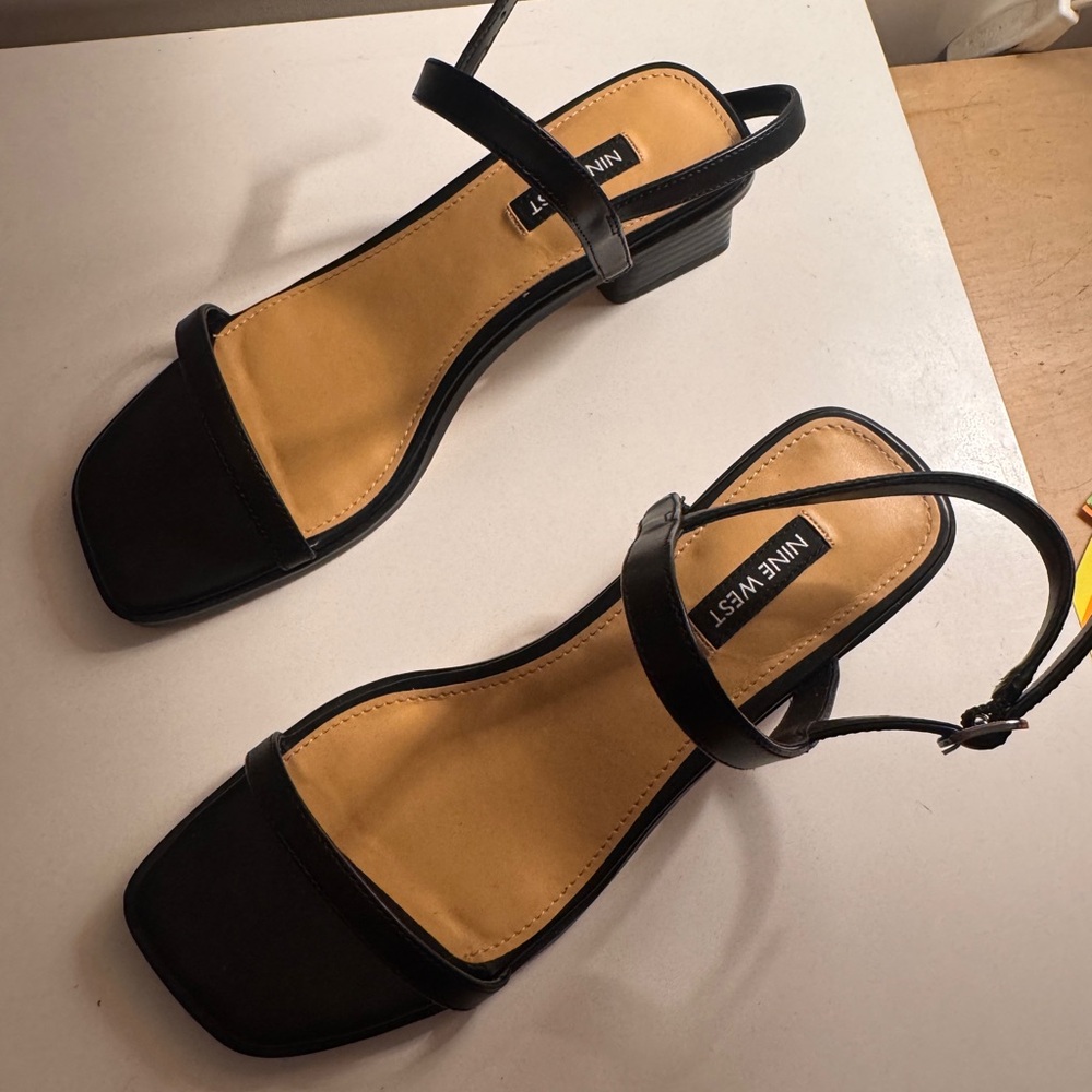 Nine West Black Strappy Sandals
